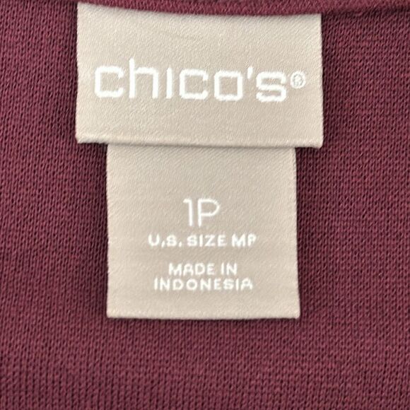 Chico's Tunic Size 1P Size 8P Faux Sueded Front Long Sleeve NWOT - Picture 12 of 16